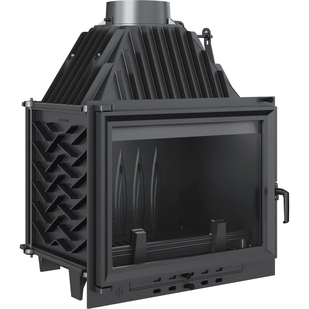 Wkład kominkowy Kratki Zuzia ECO 12 kW, prosta szyba